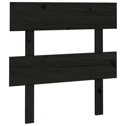 Solid Pine Bed Headboard - Black 103.5x3x81 cm