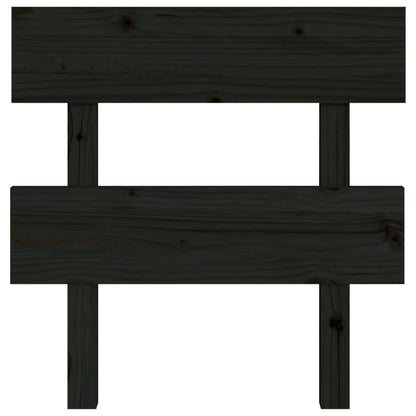 Solid Pine Bed Headboard - Black 103.5x3x81 cm