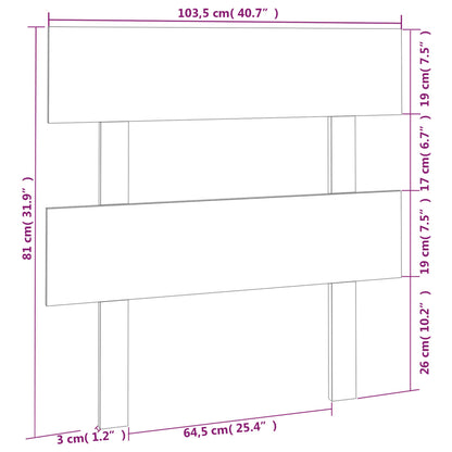 Solid Pine Bed Headboard - Black 103.5x3x81 cm