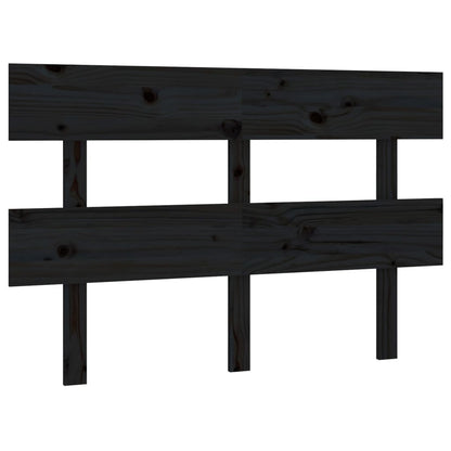 Solid Pine Black Headboard 124x3x81 cm - Stylish Bedroom Decor
