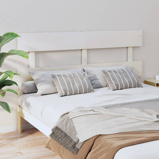 Solid Wood Pine Bed Headboard, White, 164x3x81 cm