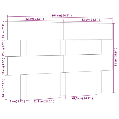 Solid Pine Black Headboard 164x3x81 cm - Stylish Bedroom Essential