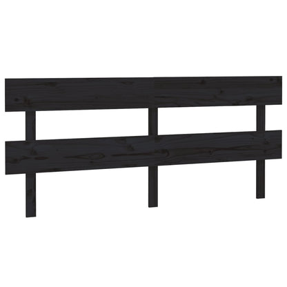 Solid Wood Pine Black Headboard 184x3x81 cm - Stylish & Durable