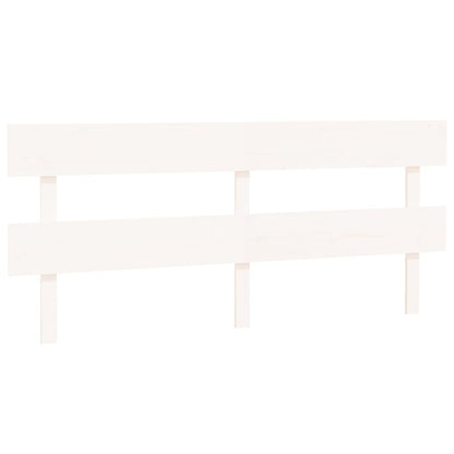 Solid Pine White Bed Headboard 204x3x81 cm