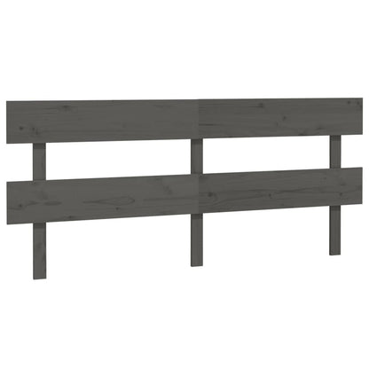 Solid Wood Pine Bed Headboard, Grey, 204x3x81 cm - Elegant Design