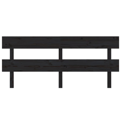 Solid Pine Wood Bed Headboard, Black 204x3x81 cm