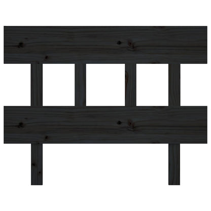 Solid Pine Wood Black Bed Headboard - 93.5x3x81 cm