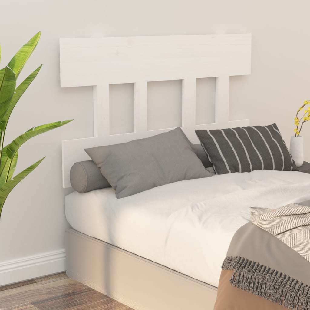 Solid Pine Wood Headboard, White, 103.5x3x81 cm - Stylish Bedroom Décor