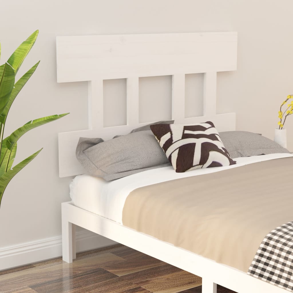 Solid Pine Wood Headboard, White, 103.5x3x81 cm - Stylish Bedroom Décor