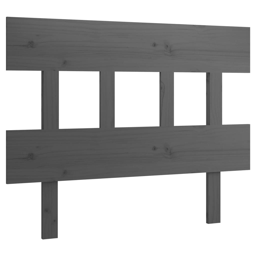 Solid Pine Wood Grey Headboard 103.5x3x81 cm - Elegant Bedroom Decor
