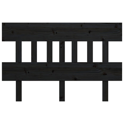 Solid Pine Wood Bed Headboard - Black, 123x3x81 cm
