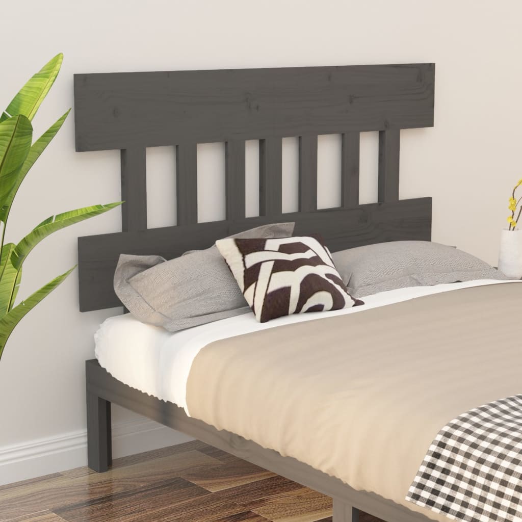 Solid Pine Grey Bed Headboard - 138.5x3x81 cm | Stylish & Durable