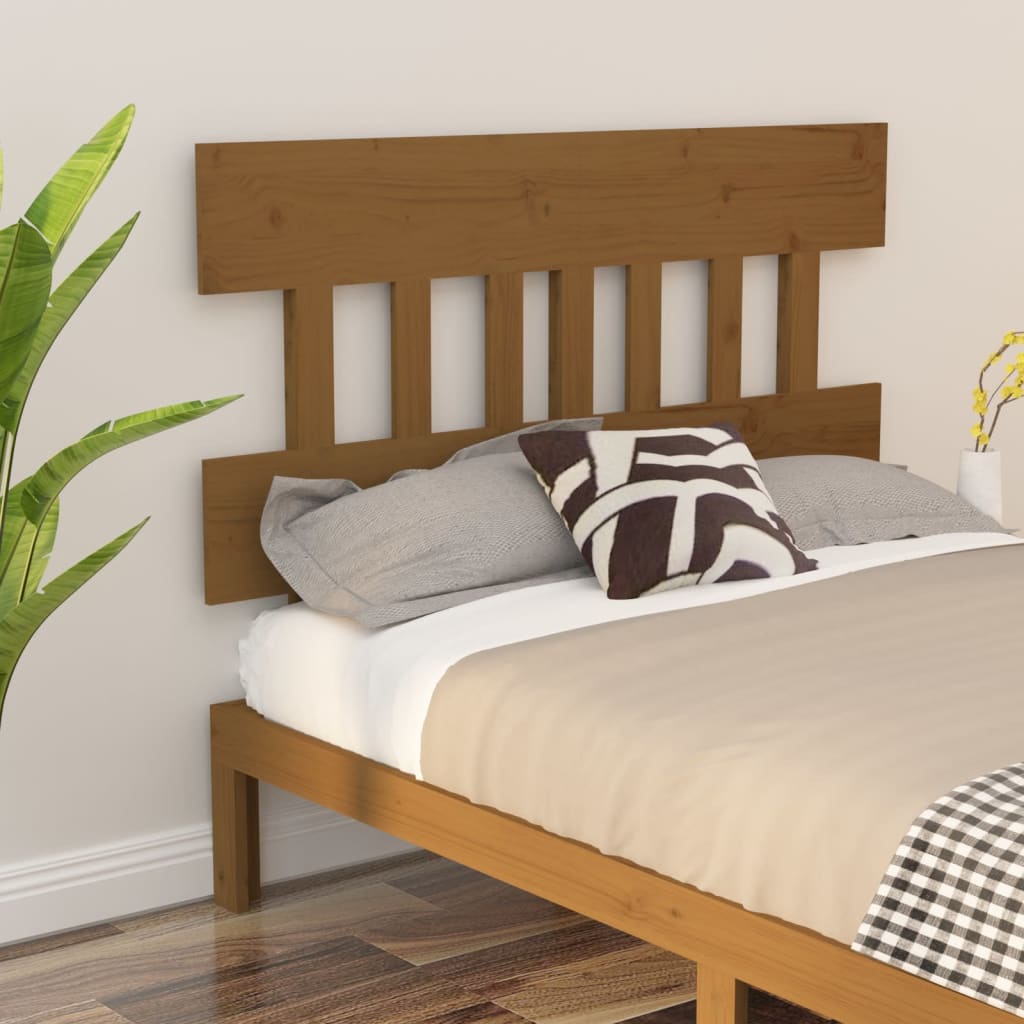 Solid Pine Honey Brown Bed Headboard 163.5x3x81 cm