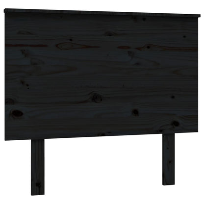 Solid Pine Wood Black Headboard - 94x6x82.5 cm