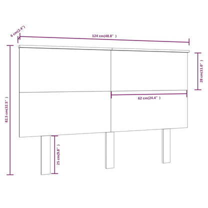 Solid Pine Bed Headboard in Honey Brown - 124x6x82.5 cm