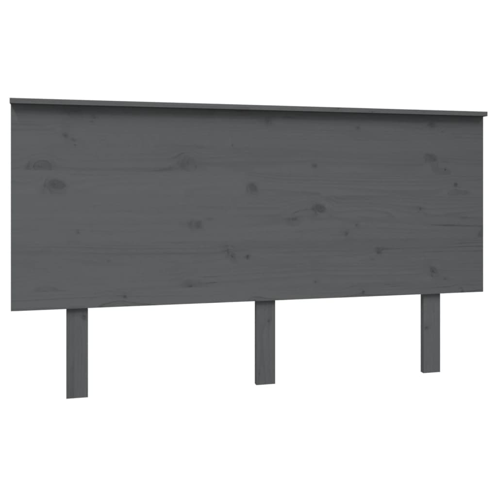Solid Pine Grey Headboard 144x6x82.5 cm - Elegant Bedroom Decor