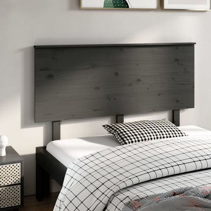 Solid Pine Grey Headboard 144x6x82.5 cm - Elegant Bedroom Decor