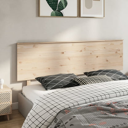 Solid Pine Wood Bed Headboard, 204x6x82.5 cm - Natural Finish