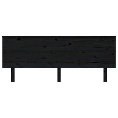 Solid Pine Black Bed Headboard - 204x6x82.5 cm