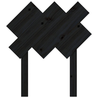 Black Solid Pine Wood Bed Headboard 72.5x3x81 cm