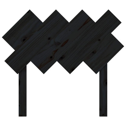 Solid Pine Wood Black Headboard - 92x3x81 cm