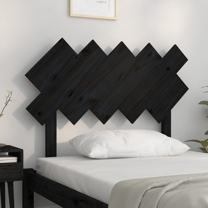 Solid Pine Bed Headboard in Black - 104x3x80.5 cm