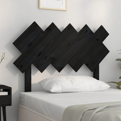 Solid Pine Bed Headboard in Black - 104x3x80.5 cm