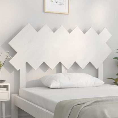 Solid Pine Wood Bed Headboard, White, 122.5x3x80.5 cm