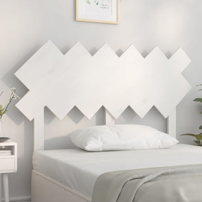 Solid Pine Wood Bed Headboard, White, 122.5x3x80.5 cm