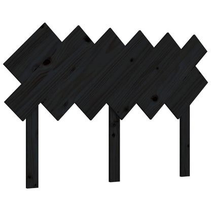 Black Solid Pine Wood Bed Headboard - 122.5x3x80.5 cm