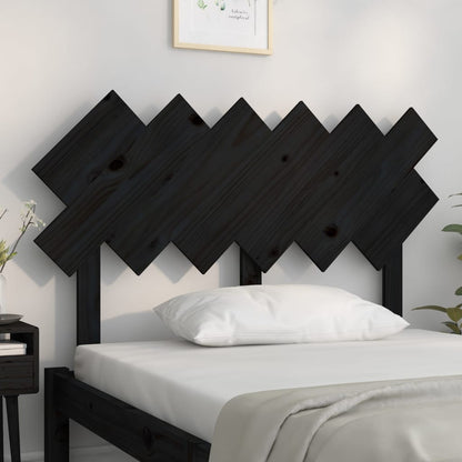 Black Solid Pine Wood Bed Headboard - 122.5x3x80.5 cm