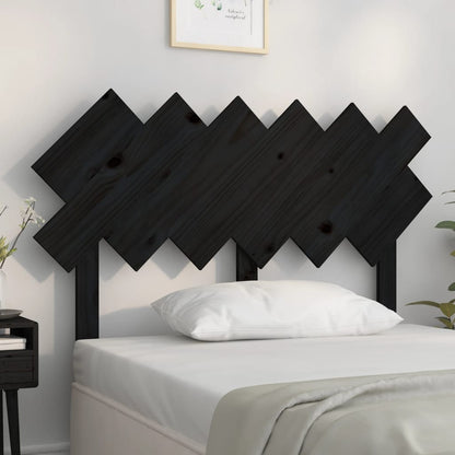 Black Solid Pine Wood Bed Headboard - 122.5x3x80.5 cm