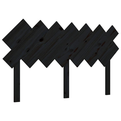 Solid Wood Pine Bed Headboard, Black, 141x3x80.5 cm