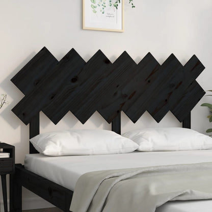 Solid Wood Pine Bed Headboard, Black, 141x3x80.5 cm
