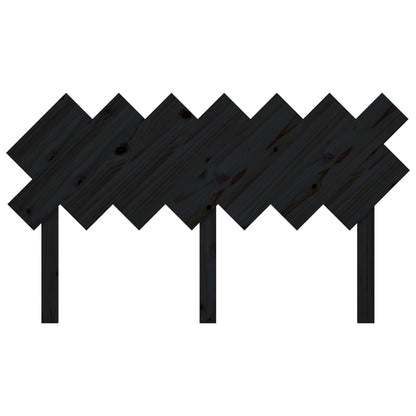 Solid Wood Pine Bed Headboard, Black, 141x3x80.5 cm