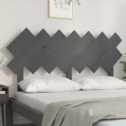 Stylish Grey Solid Wood Pine Headboard 151.5x3x81 cm