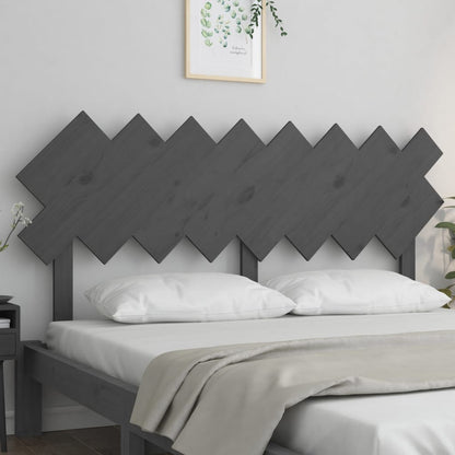 Solid Pine Wood Grey Headboard - 159.5x3x80.5 cm