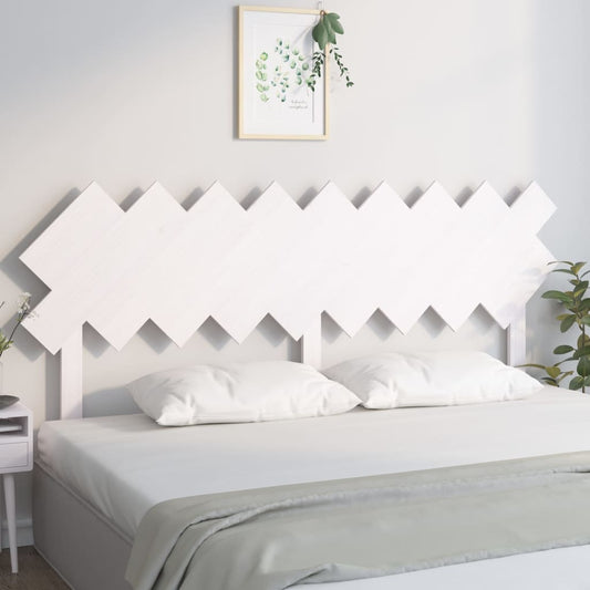 White Solid Pine Wood Bed Headboard 178x3x80.5 cm