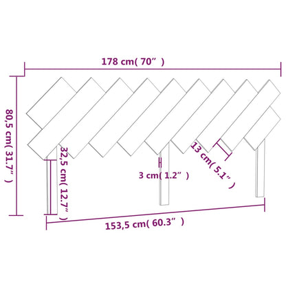 Solid Pine Honey Brown Bed Headboard, 178x3x80.5 cm