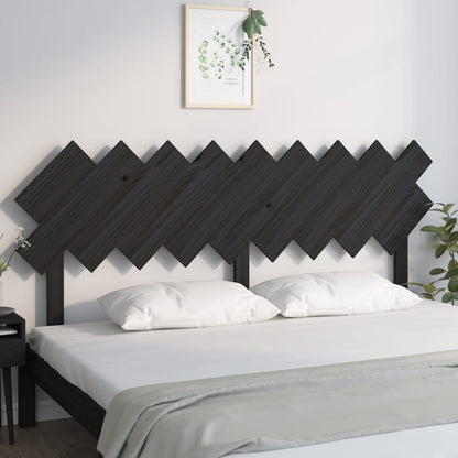 Solid Pine Wood Bed Headboard - Black, 178x3x80.5 cm