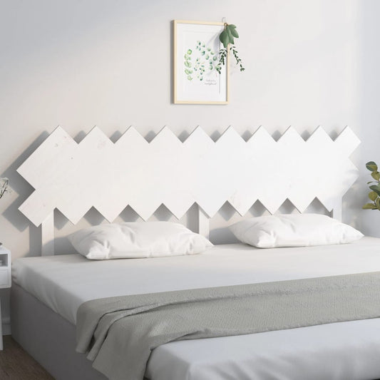 Solid Pine Wood White Headboard 196x3x80.5 cm - Elegant Bedroom Decor