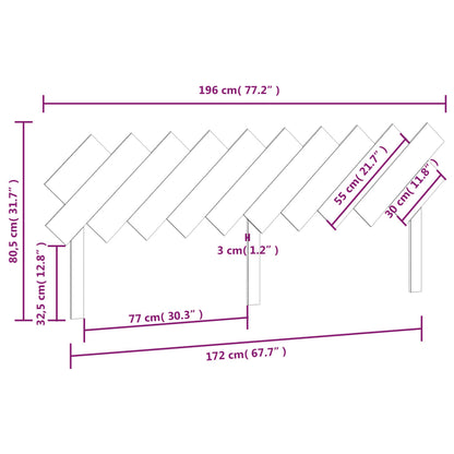 Solid Pine Wood Bed Headboard, Honey Brown, 196x3x80.5 cm