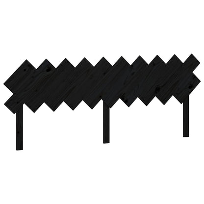 Solid Pine Wood Black Headboard - 196x3x80.5 cm