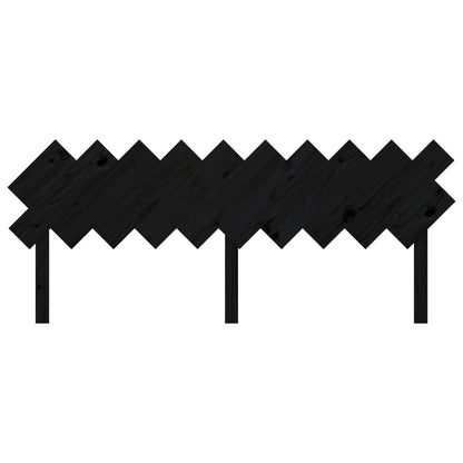 Solid Pine Wood Black Headboard - 196x3x80.5 cm