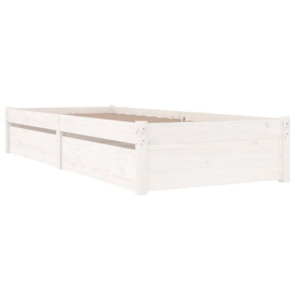 vidaXL White Bed Frame w/ Storage Drawers 90x200 cm - No Mattress