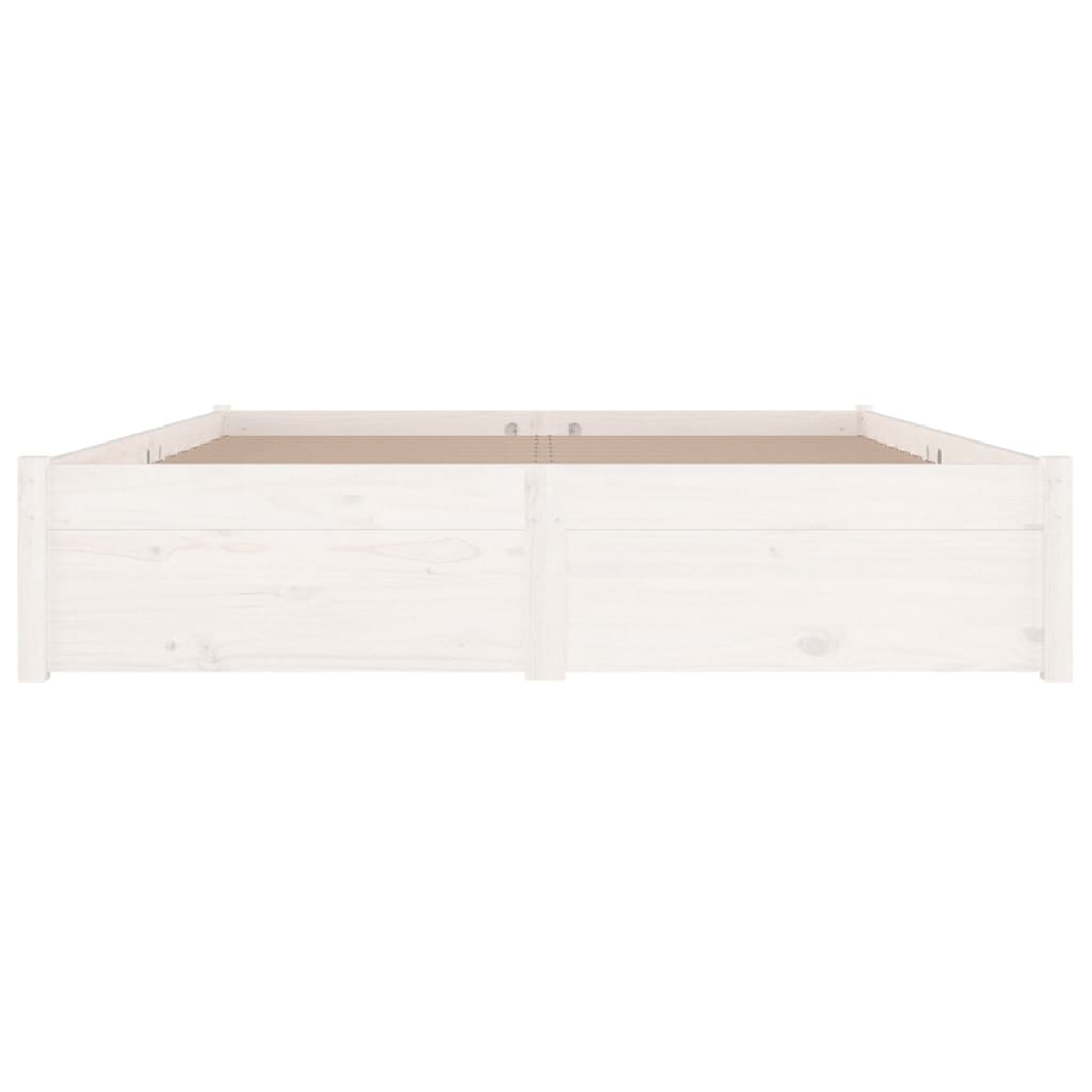 vidaXL White Bed Frame with Storage Drawers 140x190 cm