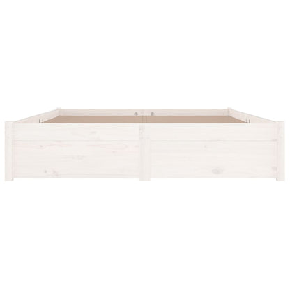vidaXL White Bed Frame with Storage Drawers 140x190 cm