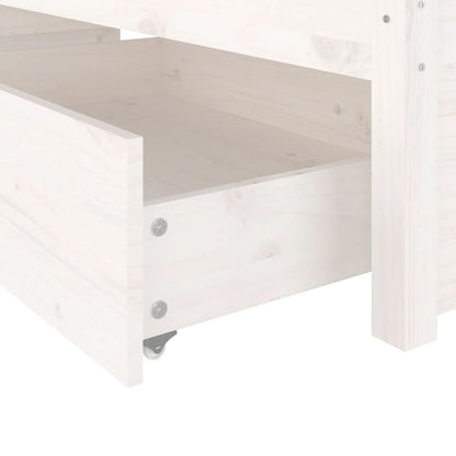 vidaXL White Bed Frame with Storage Drawers 140x190 cm