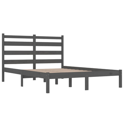 Solid Wood Grey Bed Frame 200x200 cm - vidaXL 3103670
