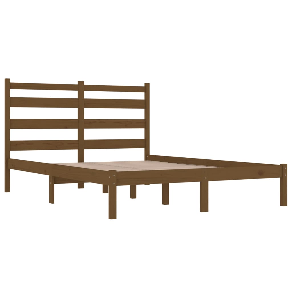 Solid Wood Honey Brown Bed Frame 200x200 cm - vidaXL